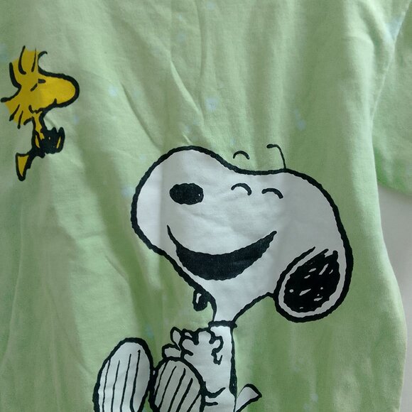 "Peanuts", Snoopy Laughing and Woodstock, Short Sleeved Ladies/Older Girls Top - Picture 3 of 4